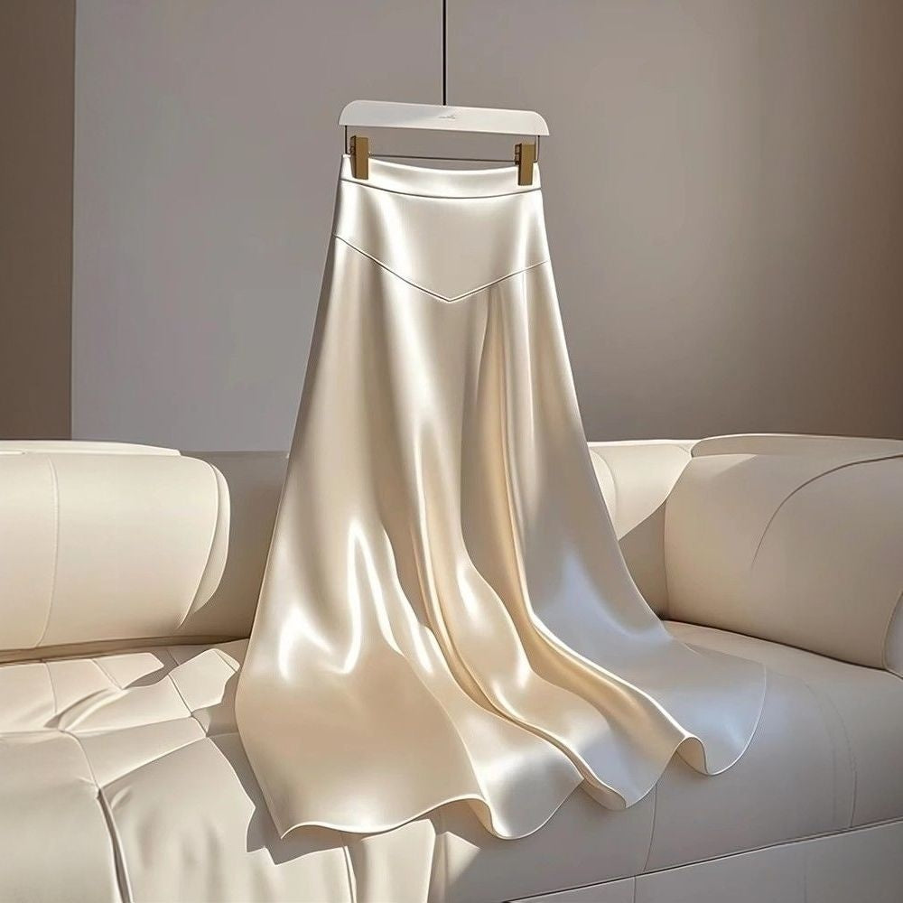 Women's High Waist Slimming A- Line Umbrella Skirt Mid-length