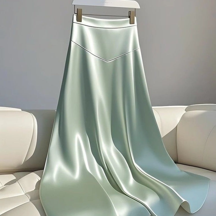 Women's High Waist Slimming A- Line Umbrella Skirt Mid-length