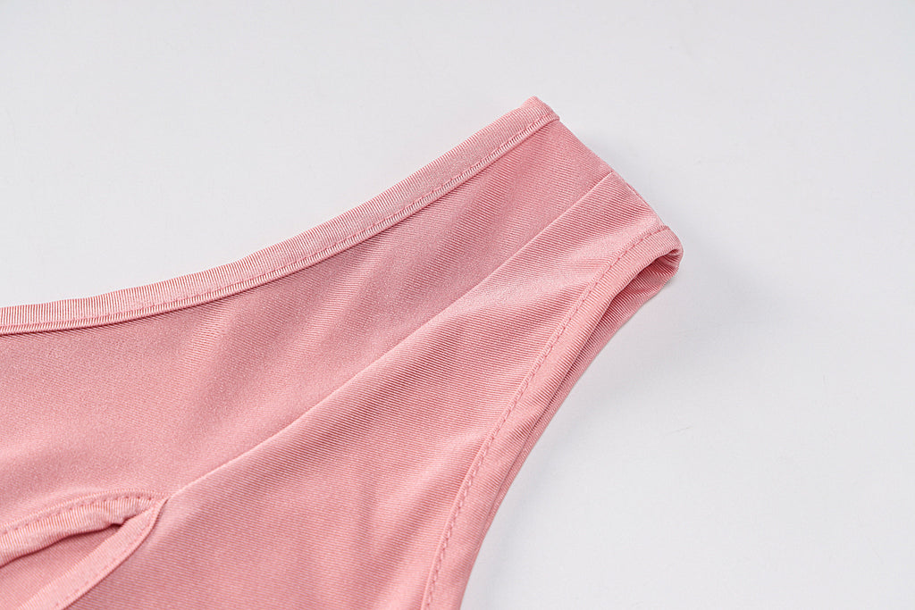 Sexy Slanted Shoulder Hollow Long Sleeve Finger Sleeve Dress