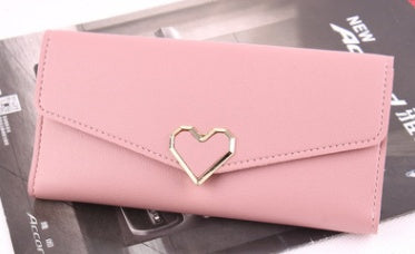 New ladies wallet Love Simple and stylish large capacity multi-card buckle wallet