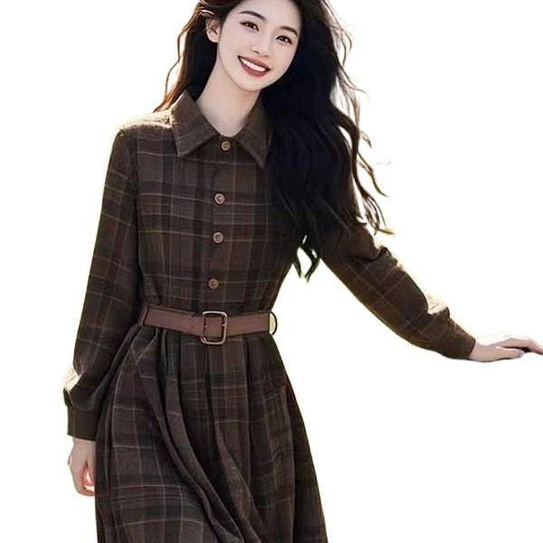 Fashion Temperament Thickening Coffee Color Inner Wear Dress