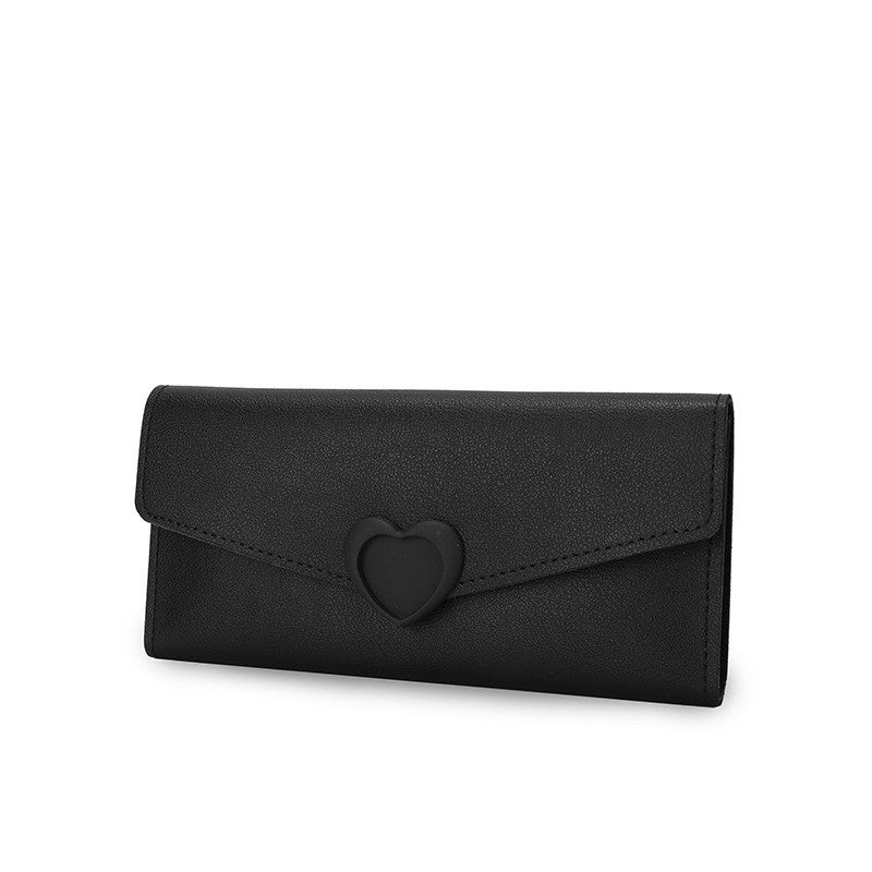 New ladies wallet Love Simple and stylish large capacity multi-card buckle wallet