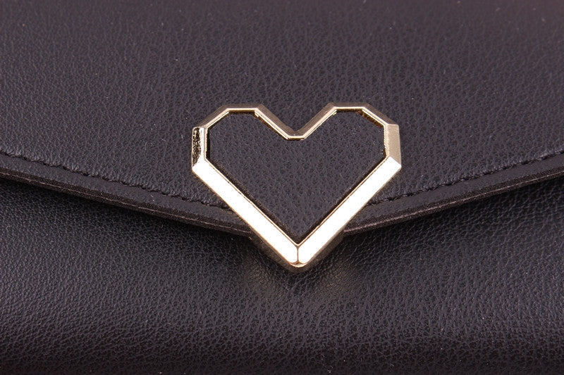 New ladies wallet Love Simple and stylish large capacity multi-card buckle wallet