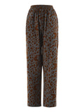 Leopard Print Casual High-end Temperament Suit Wide Leg Pants Two-piece Suit