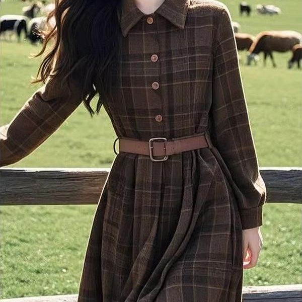 Fashion Temperament Thickening Coffee Color Inner Wear Dress