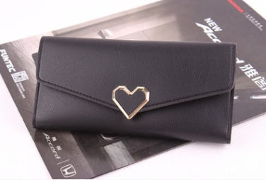 New ladies wallet Love Simple and stylish large capacity multi-card buckle wallet