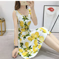 Women's Mid-length Plus Size Slimming Drawstring Sleeveless Vest Dress