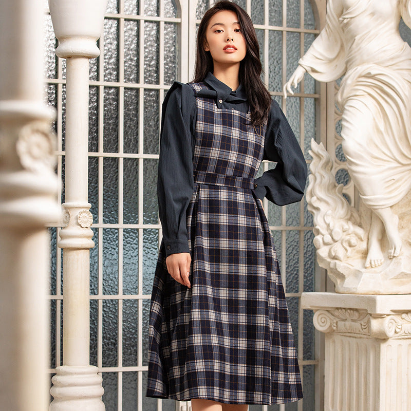 British College Style Vest A-line Skirt