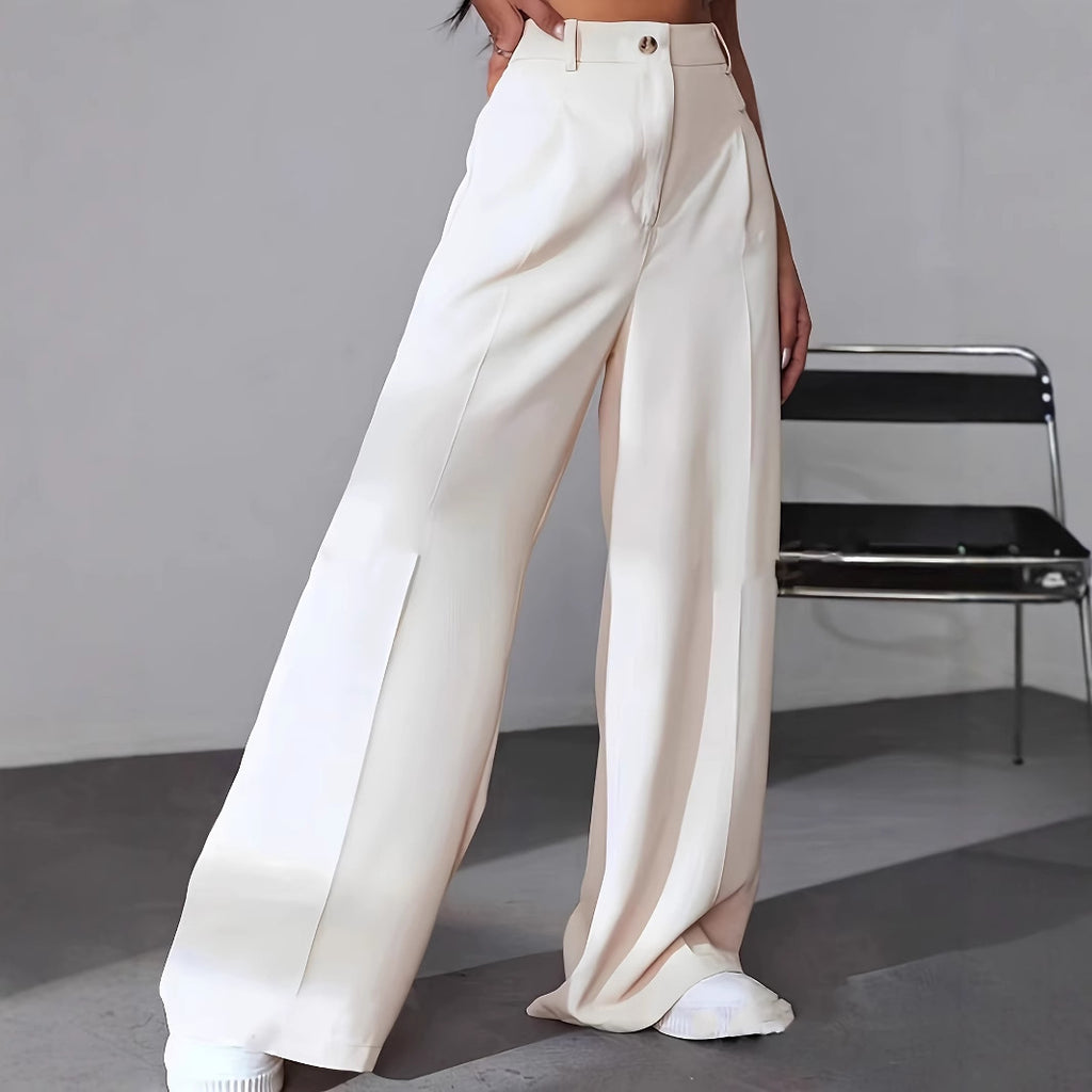 European And American New Women's Trousers Solid Color Casual Straight Pants