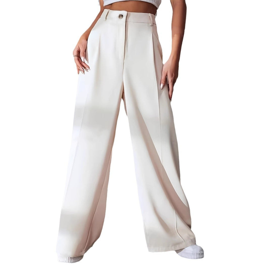 European And American New Women's Trousers Solid Color Casual Straight Pants