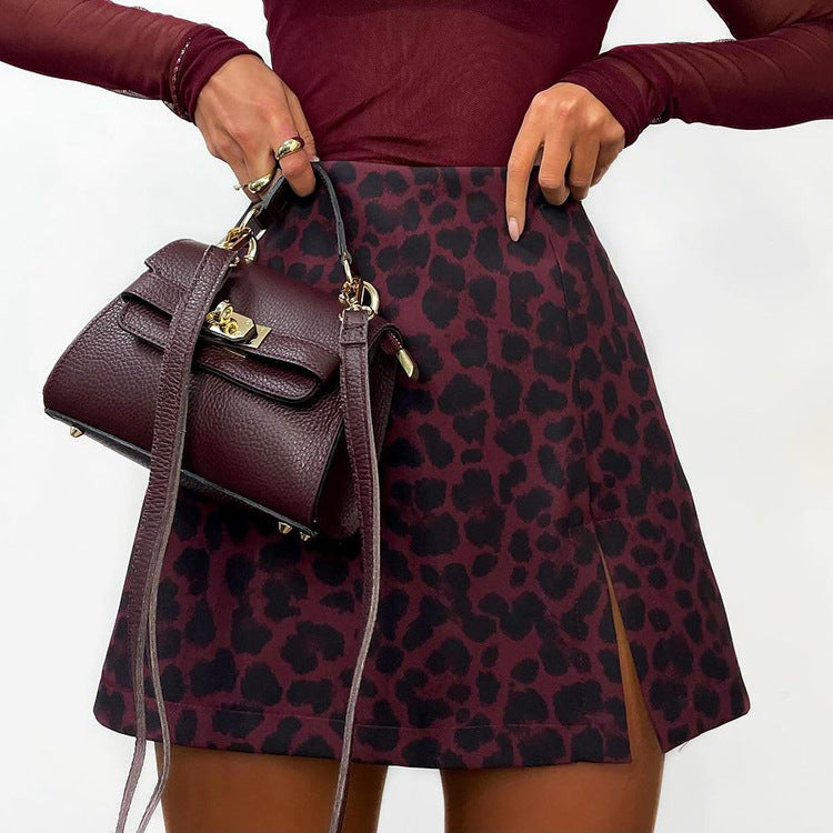 Lapel Long Sleeve Short Print Skirt Suit For Women
