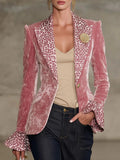 Long-sleeve Lapel Digital Print Top Small Suit