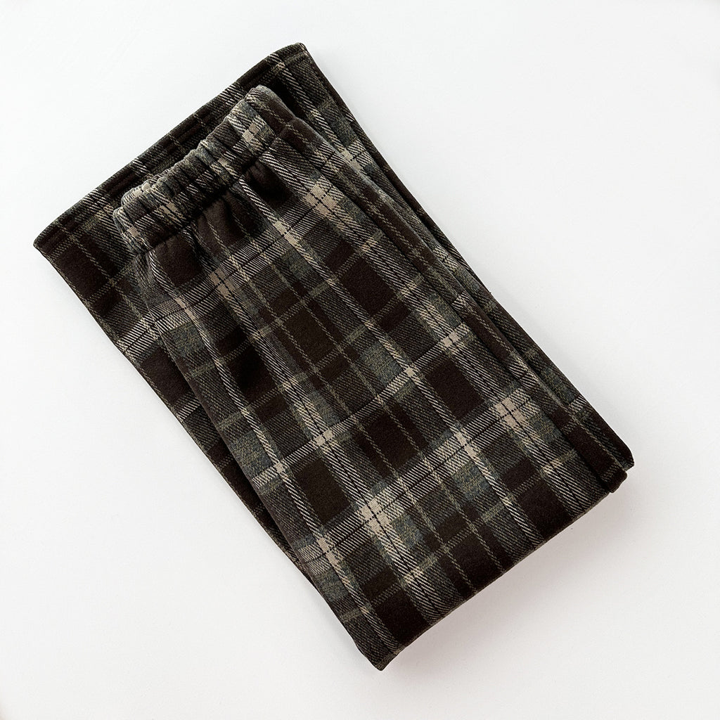 Retro Plaid Skirt Fleece-lined Women