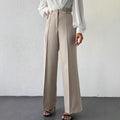 2025 New Fashion Temperament High Waist Slimming And Straight Casual Trousers Side Pocket French Commuter Business Trousers