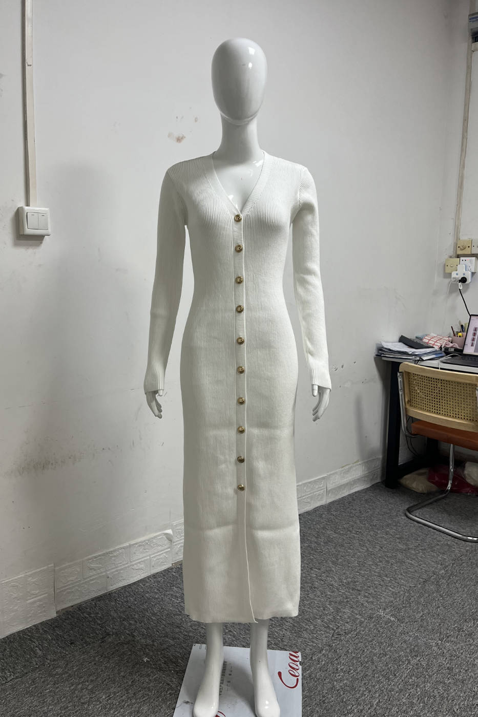 Autumn And Winter Long Sleeve Knitted Dress Sheath