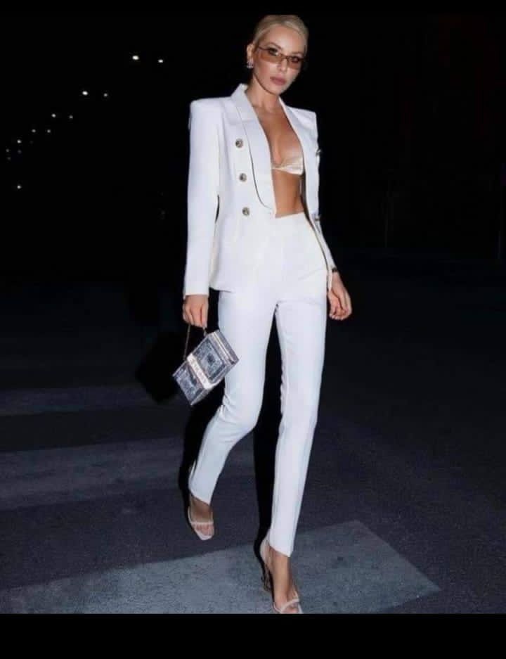 European And American Spring And Autumn Mid-length Slim Commuter Suit Women