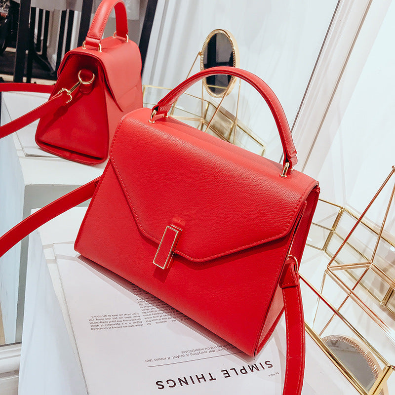 Simple lock handbag handbag fashion wild platinum bag tide shoulder Messenger bag female