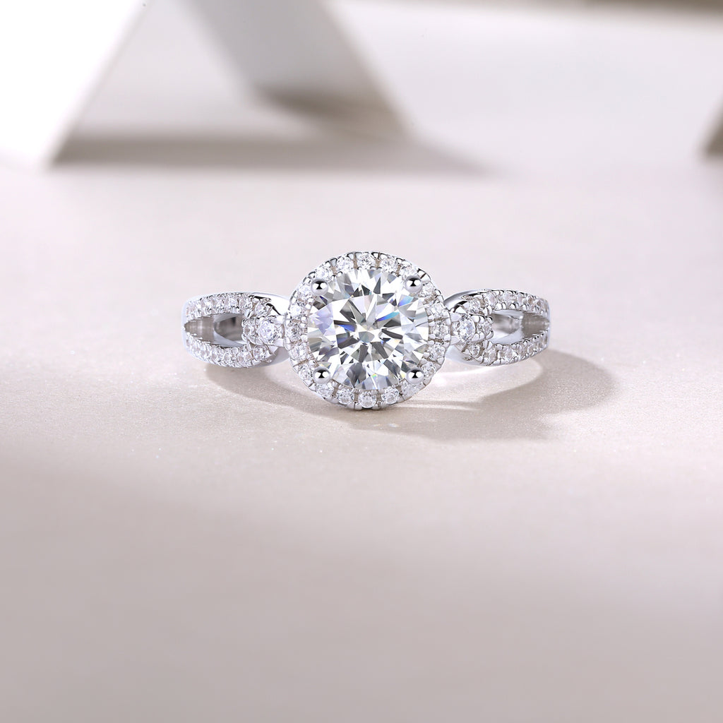 Know Your Heart - A 1-carat Top-quality Moissanite S925 Silver Platinum-plated Diamond Wedding Ring Can Be Tested With A Diamond Pen