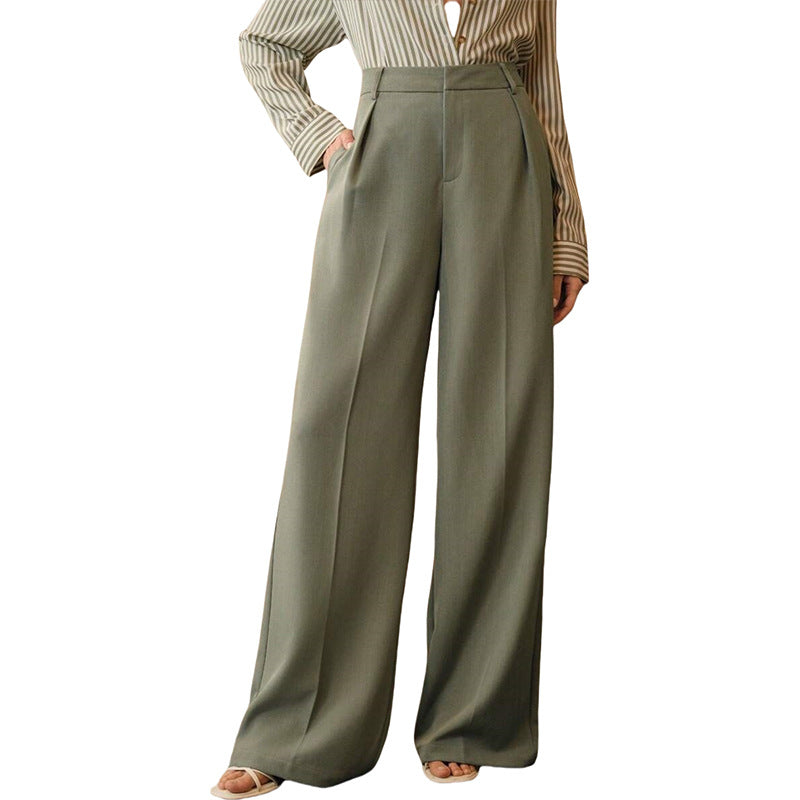 Women's Casual Loose Straight Business Commute Wide Leg Pants