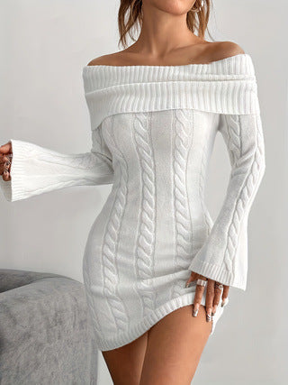 Polyester Women's Sweater Loose Casual Dress