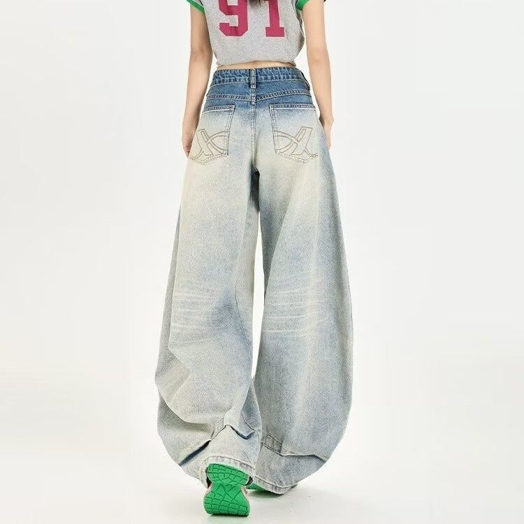 Women's Autumn High Street Loose Floor-Length Scissor Pants