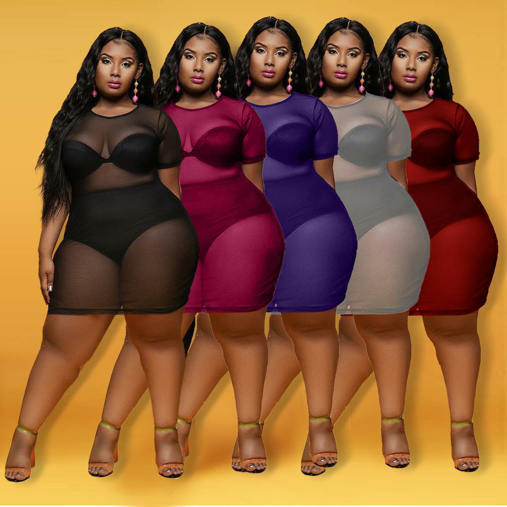 Women's Elegant Round Neck A-line Dress