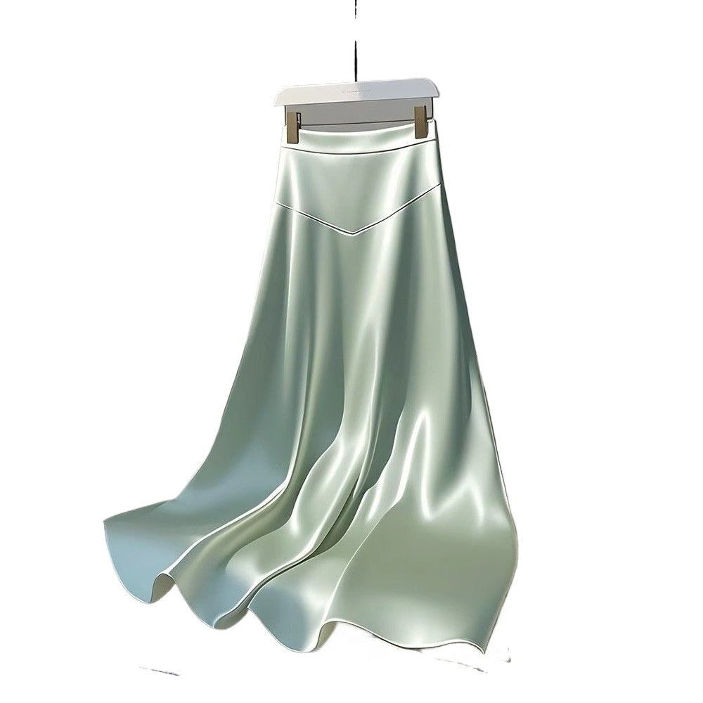 Women's High Waist Slimming A- Line Umbrella Skirt Mid-length