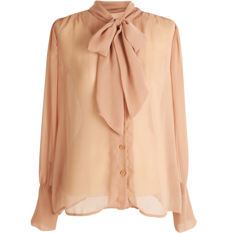 Ladies' Light-familiar Design See-through Shirt