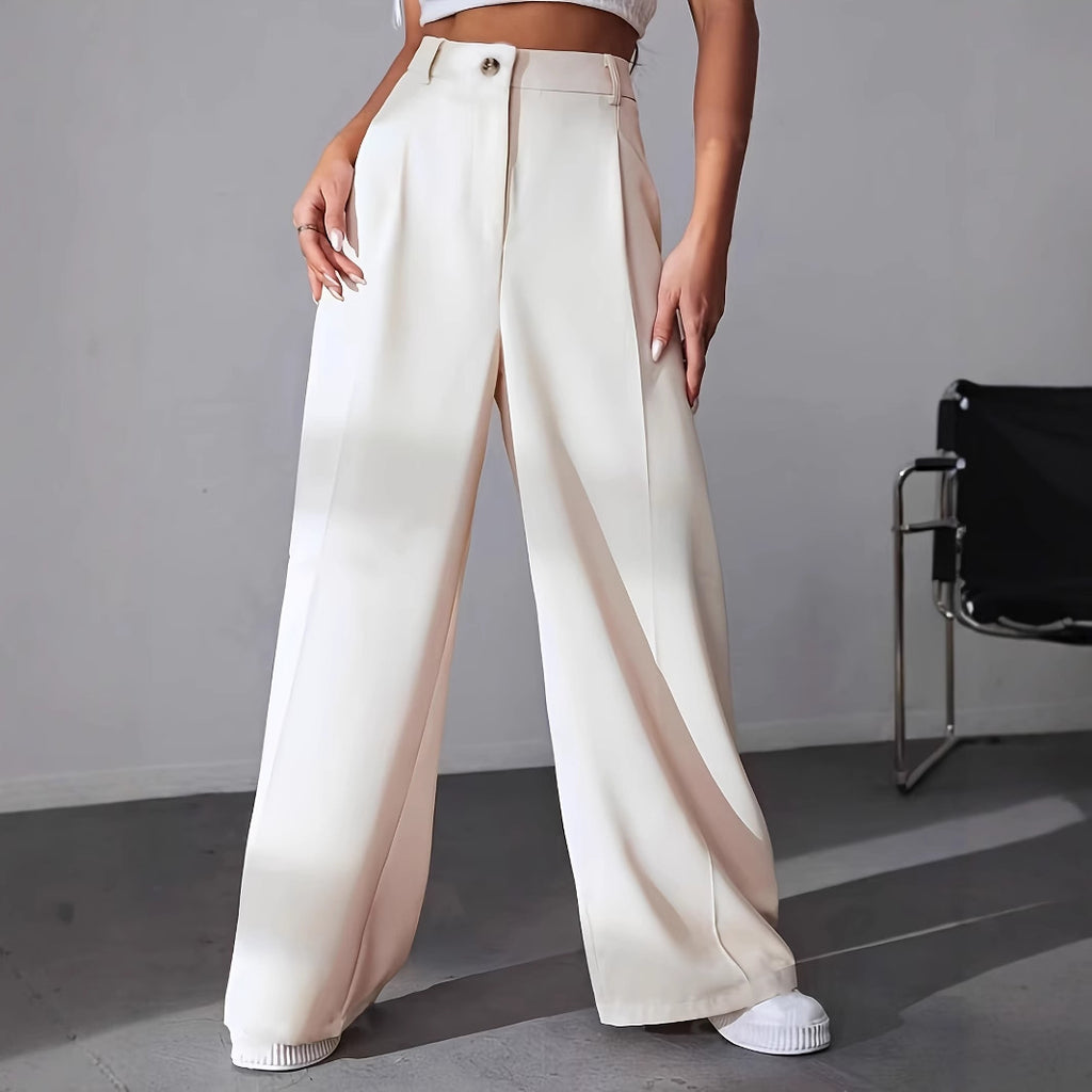 European And American New Women's Trousers Solid Color Casual Straight Pants