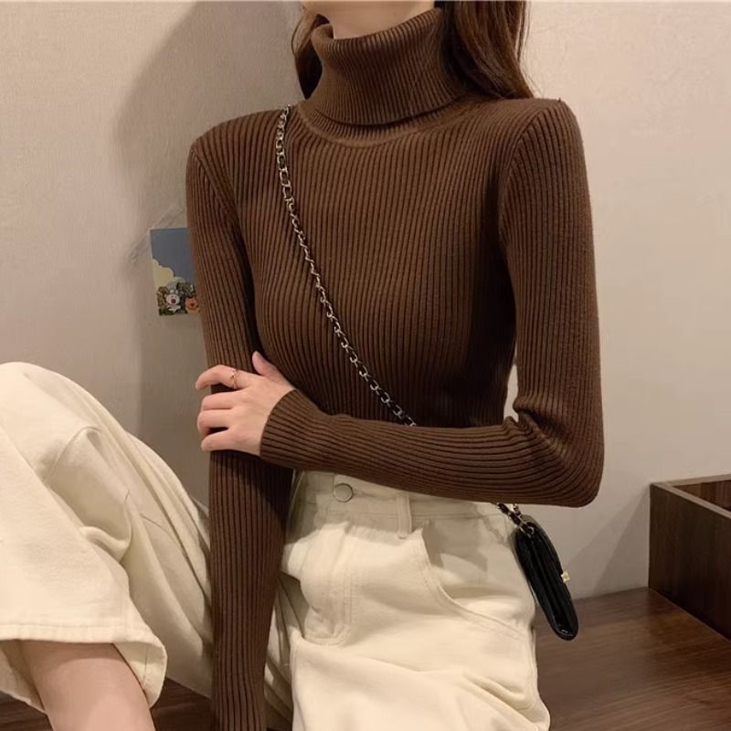 Turtleneck Knitted Sweater For Women AutumnWinter 2024 New Arrival