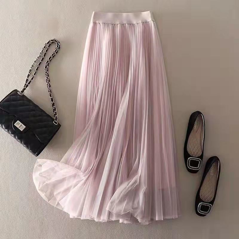 Women's Casual Skirt Mid-length Pleated Skirt