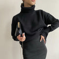 Women's Loose Casual Solid Color Turtleneck Sweater