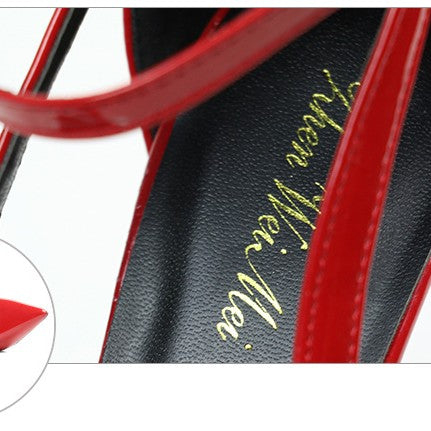 Spring And Summer New Fine Heel Package Head Leather Sandals Pointed