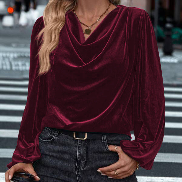 Women's Pile Collar Long Sleeve Top