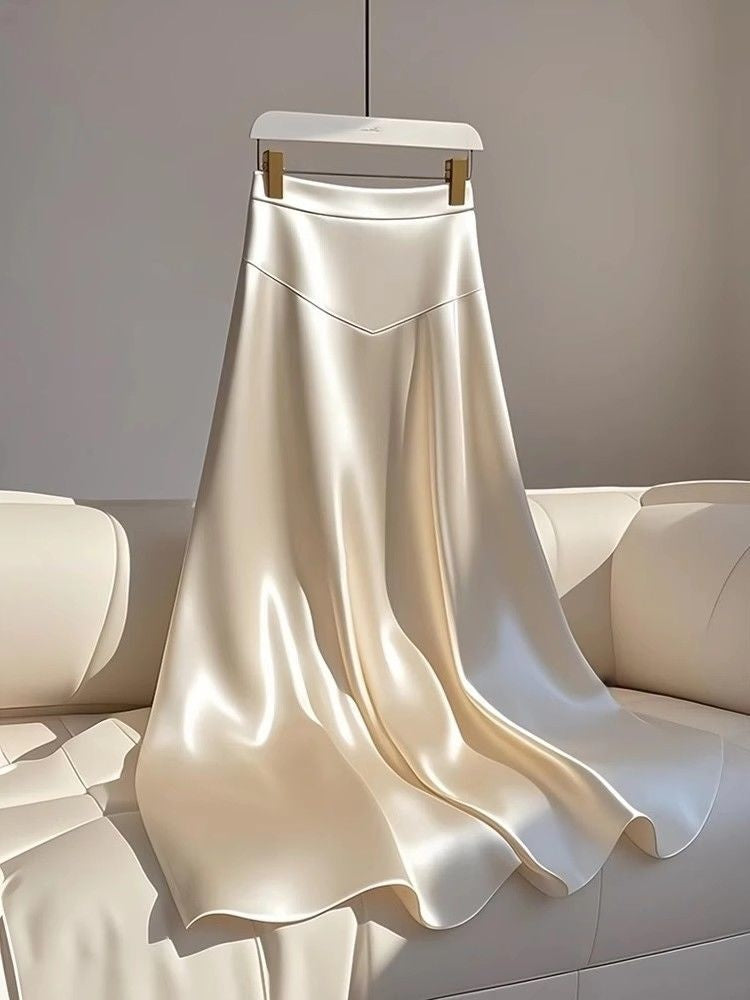 Women's High Waist Slimming A- Line Umbrella Skirt Mid-length